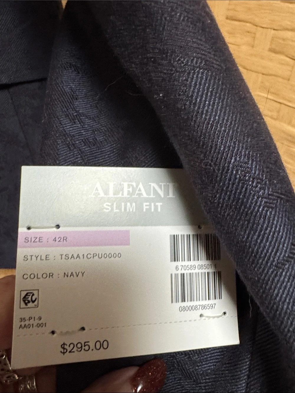 ALFANI NWT 42R slim fit Navy paisley GORGEOUS Suit Jacket